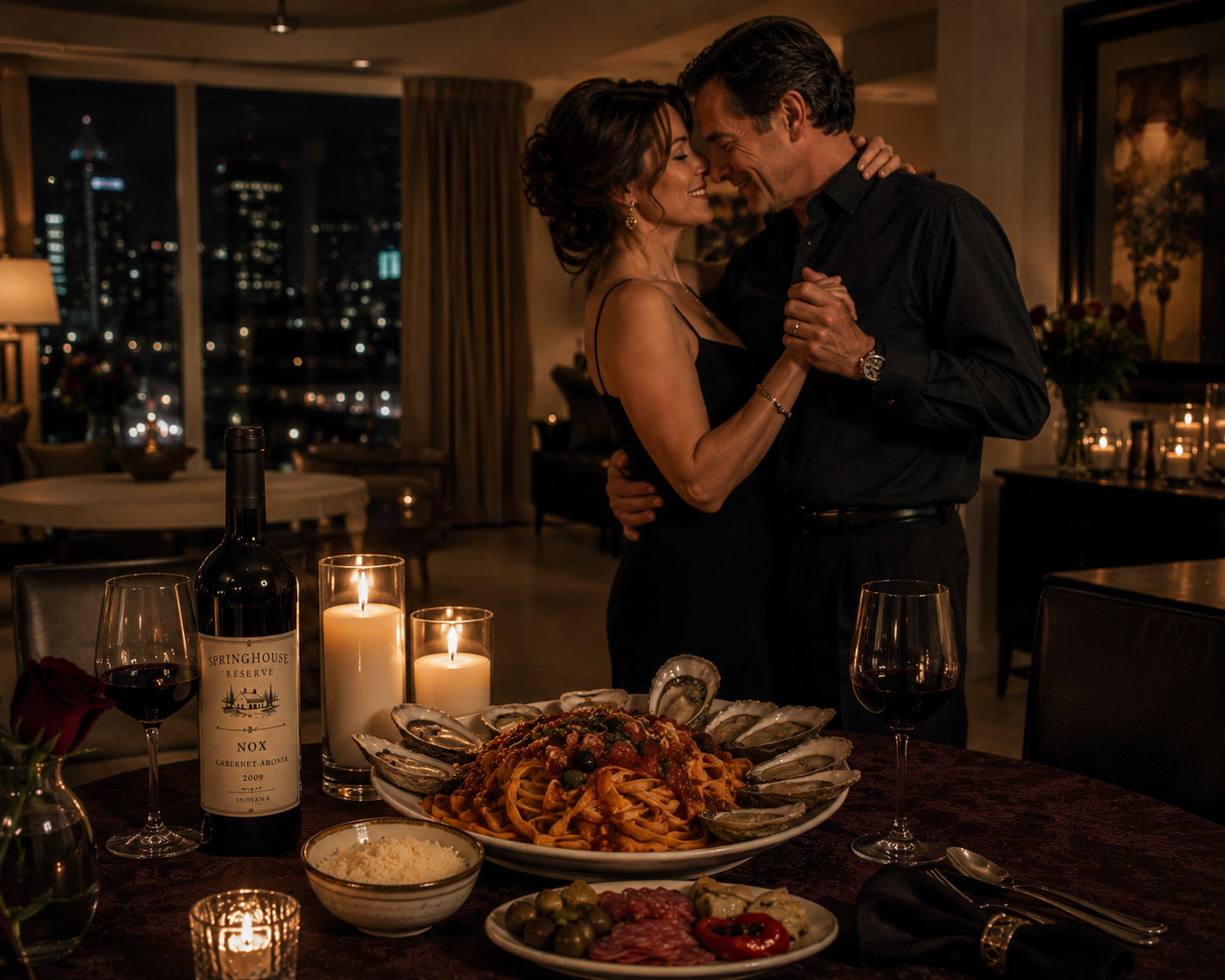 Romantic food breeds romance... the food can wait a few minutes.
