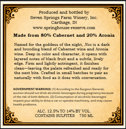 Nox back label