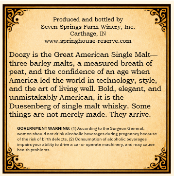 Doozy back label