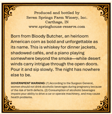Bloody Butcher back label