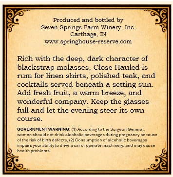 Close Hauled back label